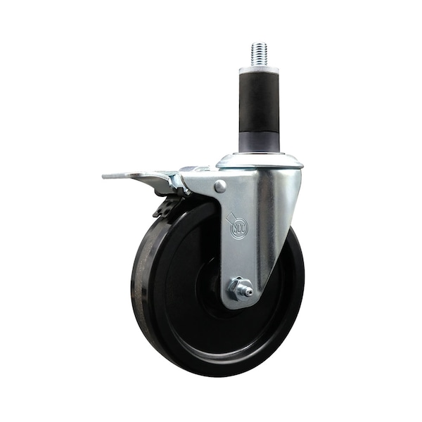 5'' Phenolic Swivel 1-1/4'' Expanding Stem Caster Total Lock Brake
